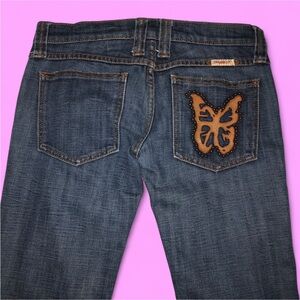 Y2k Frankie B low rise butterfly jeans